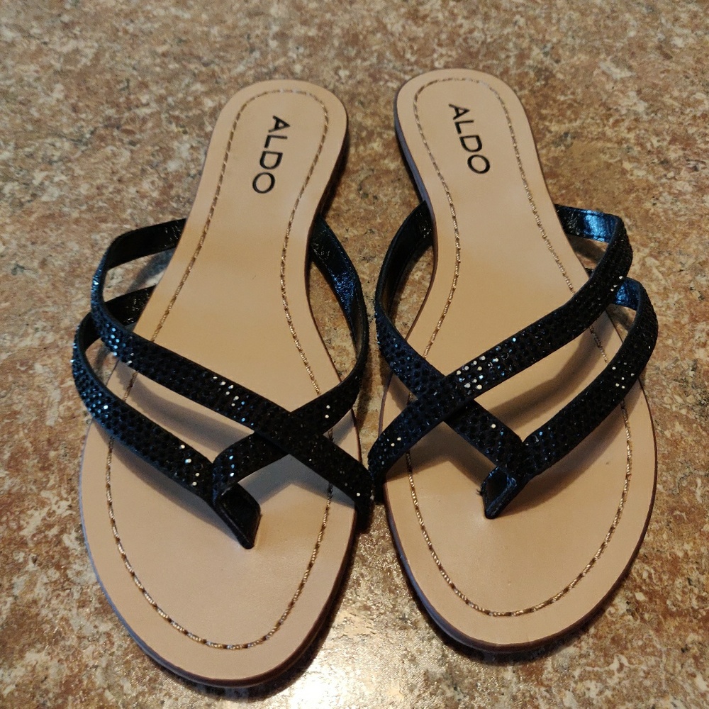 Aldo Sparkle Flip Flops